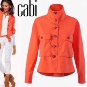 CAbi Women's Vibrant Tiger Lily Orange Utility Resort Jacket